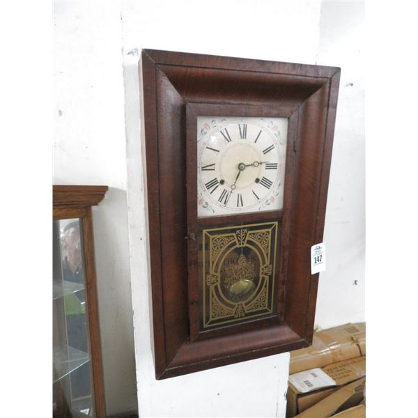 Seth Thomas Burled Wood Pendulum Wall Clock