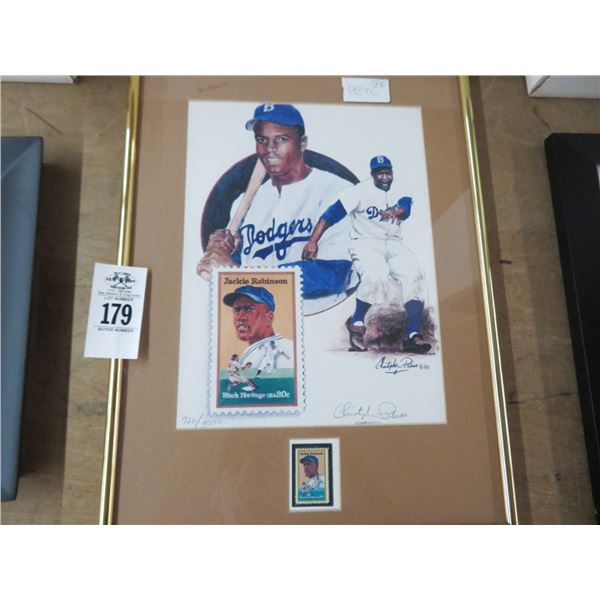 2-Duke Snyder Autographed Photo, Jackie Robinson Numbered Print - 2 X $