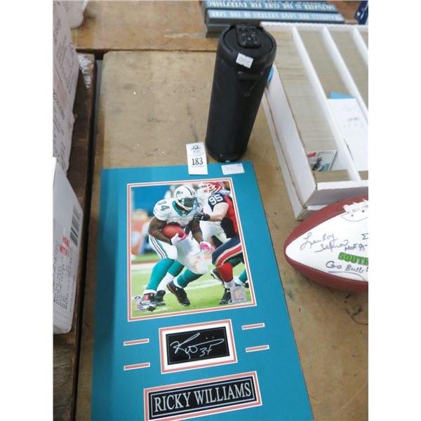 Autographed Ricky Williams Photo and Speaker