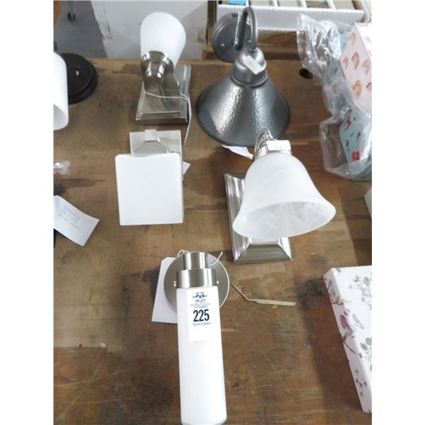 5-Lighted White and Grey Shaded Wall Sconces - 5 X $