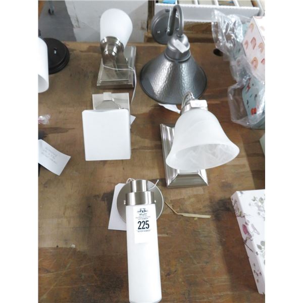 5-Lighted White and Grey Shaded Wall Sconces - 5 X $