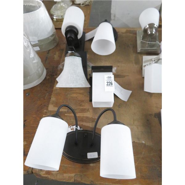 5-Lighted White Shade Wall Sconces - 5 X $