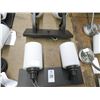 Image 2 : 3-Frosted and White Shade Lighted Double Wall Sconces - 3 X $