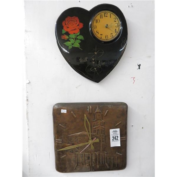 Heart Shaped and Metal Wall Clocks (2)