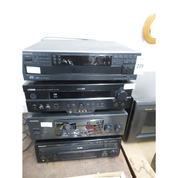 Kenwood, Pioneer CD/DVD Player, Yamaha, Kenwood Receivers (4)