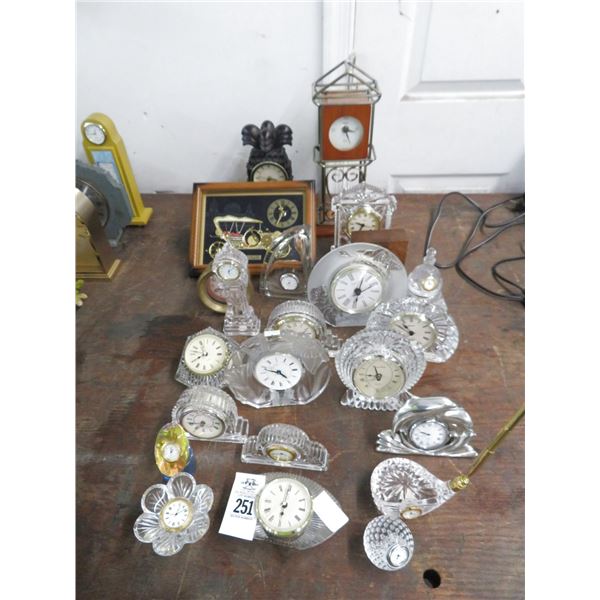 22-Asst. Crystal and Table Clock - 22 X $