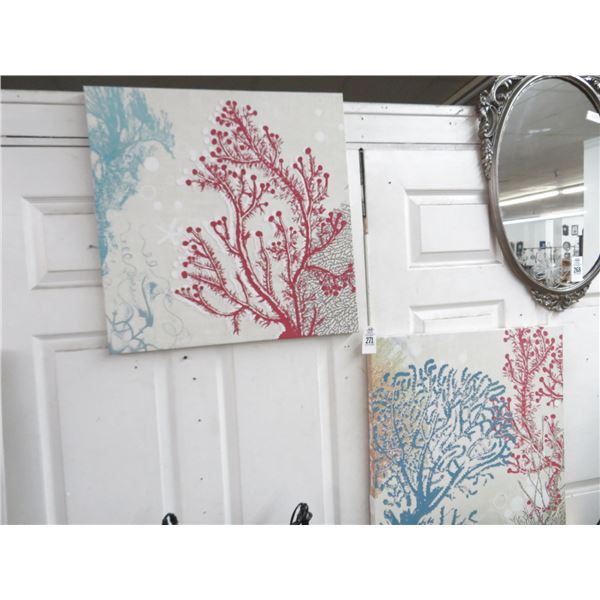 2-Blue/Red Coral Reef Print - 2 X $