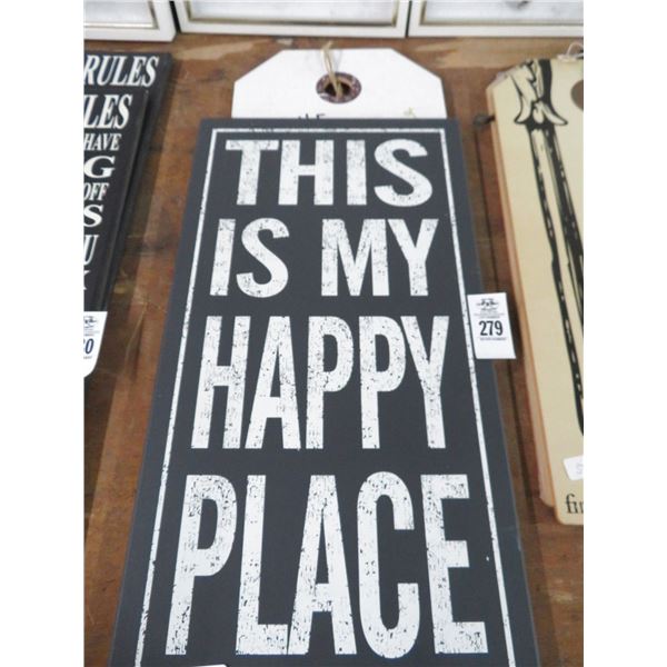 2-This Is My Happy Place and The House Rules Wood Sign - 2 X $