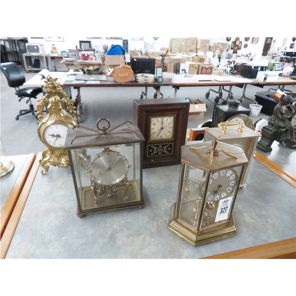 6-Seth Thomas, Han Hart, Kumdo or Other Brass Accent Mantle Clock - 6 X $