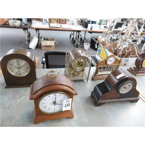 5-Daniel Dakota, Sessions, Kuma or Other Mantle Clocks - 5 X $