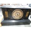 Image 4 : 5-Carved Wood Brass Accent Mantle Clock - 5 X $