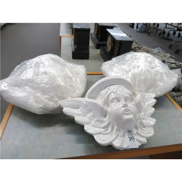 3-White Ceramic Figural Wall Sconces - 3 X $