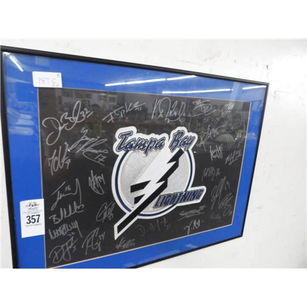 Framed Tampa Bay Lightning Team Autographed Jersey - 24" x 18"