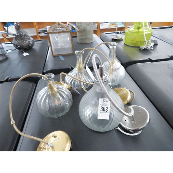 4-Glass w/Brass Jamie Young Pendant Light - 4 X $