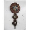Image 1 : Mahogany Glass Floral Accent Wall Clock