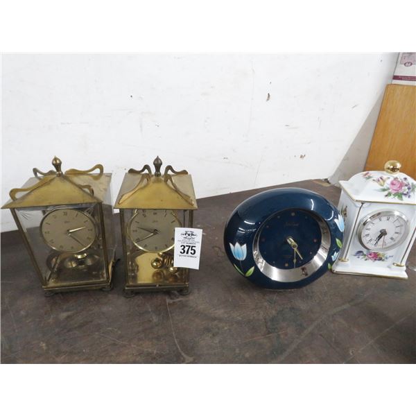 4-Lahms Brass, Andre Richards Porcelain Table Clock - 4 X $