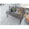 Image 1 : Wood Slat Cast Metal Base 4' Bench