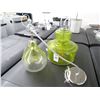 Image 1 : 2-Art Glass Green Hanging Light Fixtures - 2 X $