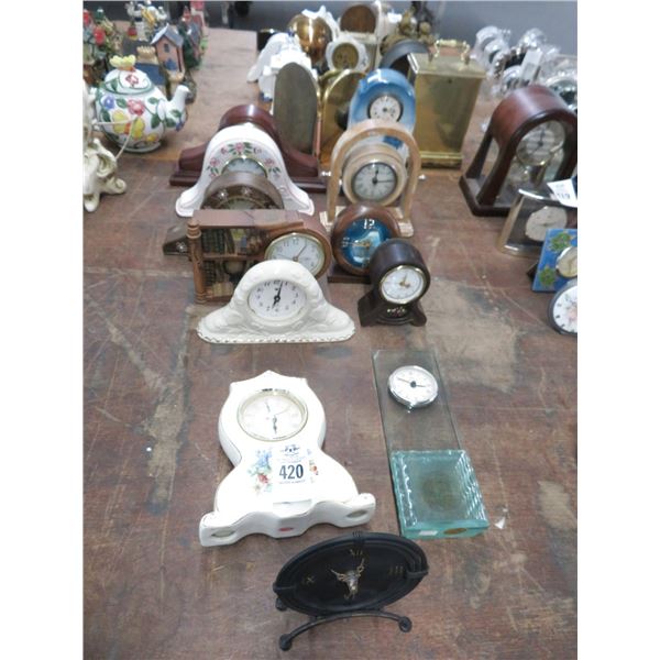 12-Asst. Table Clocks - 12 X $