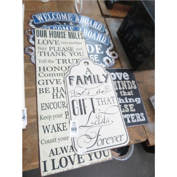 5-Metal Signs - 5 X $