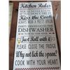 Image 1 : Wood Kitchen Rules Sign
