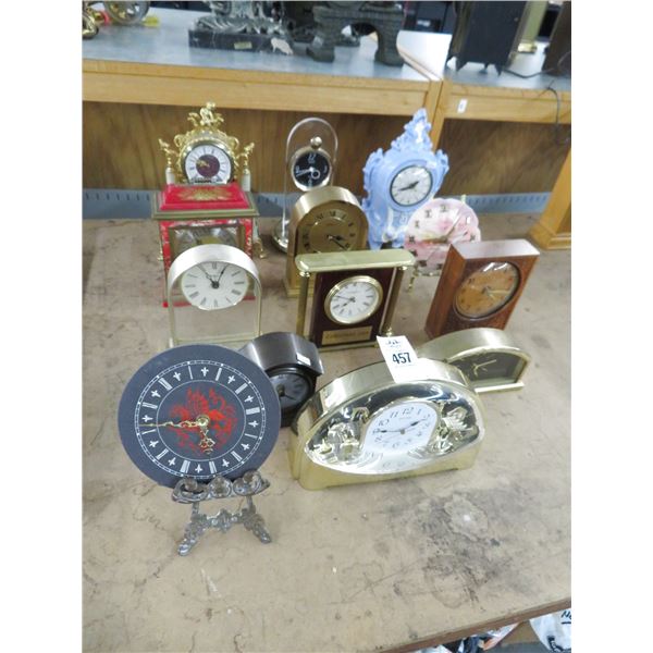 13-Small Mantle Table Clocks - 13 X $