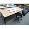 Image 1 : Work Table and Black Leather Secretary Chair