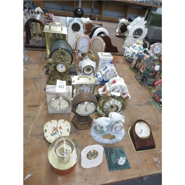 19-Ornate Decorative Small Clocks - 19 X $