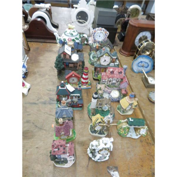 17-Village House Clocks - 17 X $