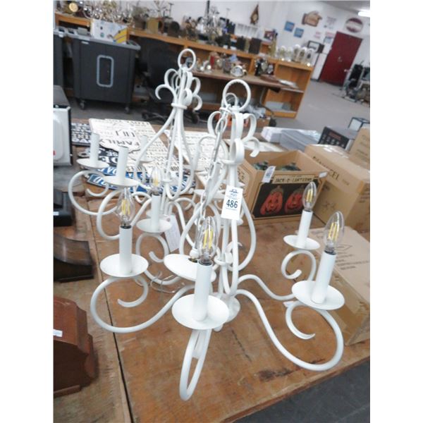 2 White 6 Light Chandelier 2 x $