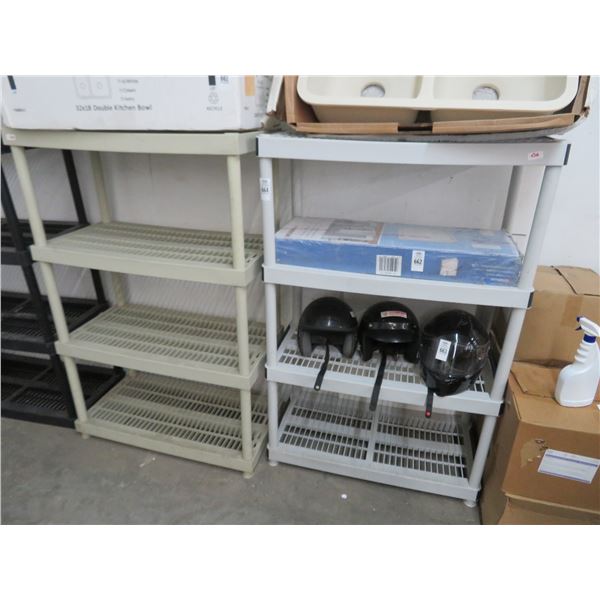 Grey/Tan 4 Shelf Plastic Racks (2)