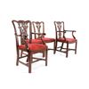 Image 2 : Chippendale Style Set of Four Chairs 1950-60s