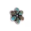 Image 8 : Navajo Silver Kingman Turquoise Cluster Ring