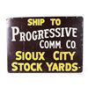 Image 14 : Sioux City Stock Yards Shipping Double Sided Sign