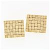 Vintage Men's 14k Yellow Gold Squared Woven Basket Pattern Work Heavy Cuff Links