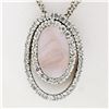 Image 1 : 14k Gold Pink Mother of Pearl & 1.12 ctw Diamond Enhancer Slide Pendant w/ Chain