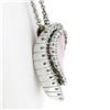 Image 2 : 14k Gold Pink Mother of Pearl & 1.12 ctw Diamond Enhancer Slide Pendant w/ Chain