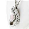 Image 3 : 14k Gold Pink Mother of Pearl & 1.12 ctw Diamond Enhancer Slide Pendant w/ Chain