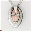 Image 4 : 14k Gold Pink Mother of Pearl & 1.12 ctw Diamond Enhancer Slide Pendant w/ Chain