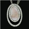Image 5 : 14k Gold Pink Mother of Pearl & 1.12 ctw Diamond Enhancer Slide Pendant w/ Chain