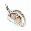 Image 6 : 14k Gold Pink Mother of Pearl & 1.12 ctw Diamond Enhancer Slide Pendant w/ Chain