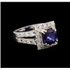 Image 1 : 14KT White Gold 3.08 ctw Sapphire and Diamond Ring