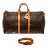 Louis Vuitton Brown Monogram Keepall Bandouliere 50 Travel Bag