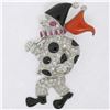 Vintage 18k White Gold Diamond Black Onyx and Coral Clown Brooch Pin
