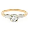 Vintage 14k Two Tone Gold G VS2 European Cut Diamond Solitaire Engagement Ring