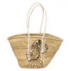 Image 1 : Celine Neutral Woven Embroidered Straw Classic Panier Bucket Bag