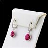 Image 2 : 5.61 ctw Ruby and 0.45 ctw Diamond Dangle Earrings