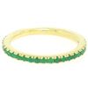 Image 2 : NEW 18k Yellow Gold Stackable .67 ctw Rich Green Round Emerald Eternity Band Rin