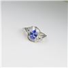 Image 3 : Radiant Tanzanite and Diamond Ring