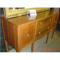 WALNUT BUFFET WITH LION PULLS, 2 DOORS, 2DRAWERS